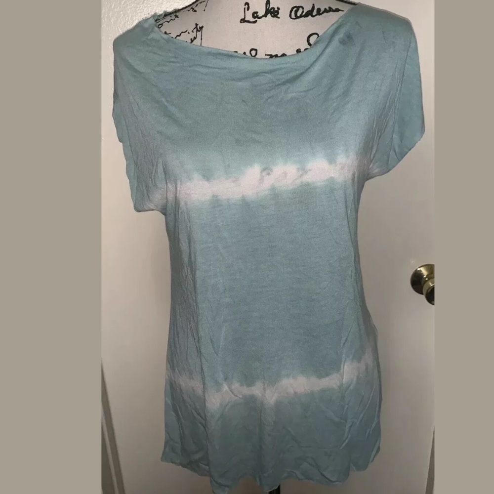 AllSaints Slash Tie Dye Top Blue White X Small
